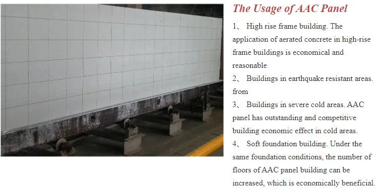 Exterior or Interior Wall Construction Material AAC Panel Fireproof AAC Wall Reinforce Construction AAC Panel Block Autoclaved Aerated Concrete Material